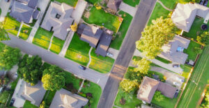 aerial view of homes